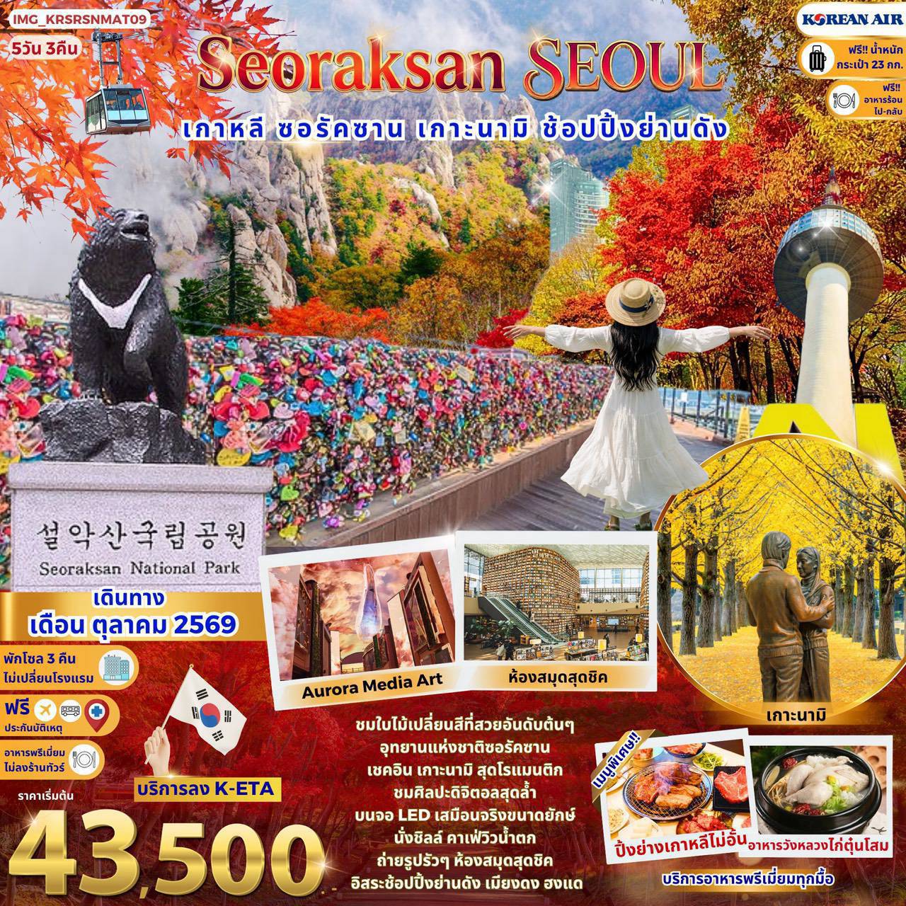 Seoraksan Seoul เกาหลี ชมใบไม้เปลี่ยนสี ซอรัคซาน เกาะนามิสุดโรแมนติก